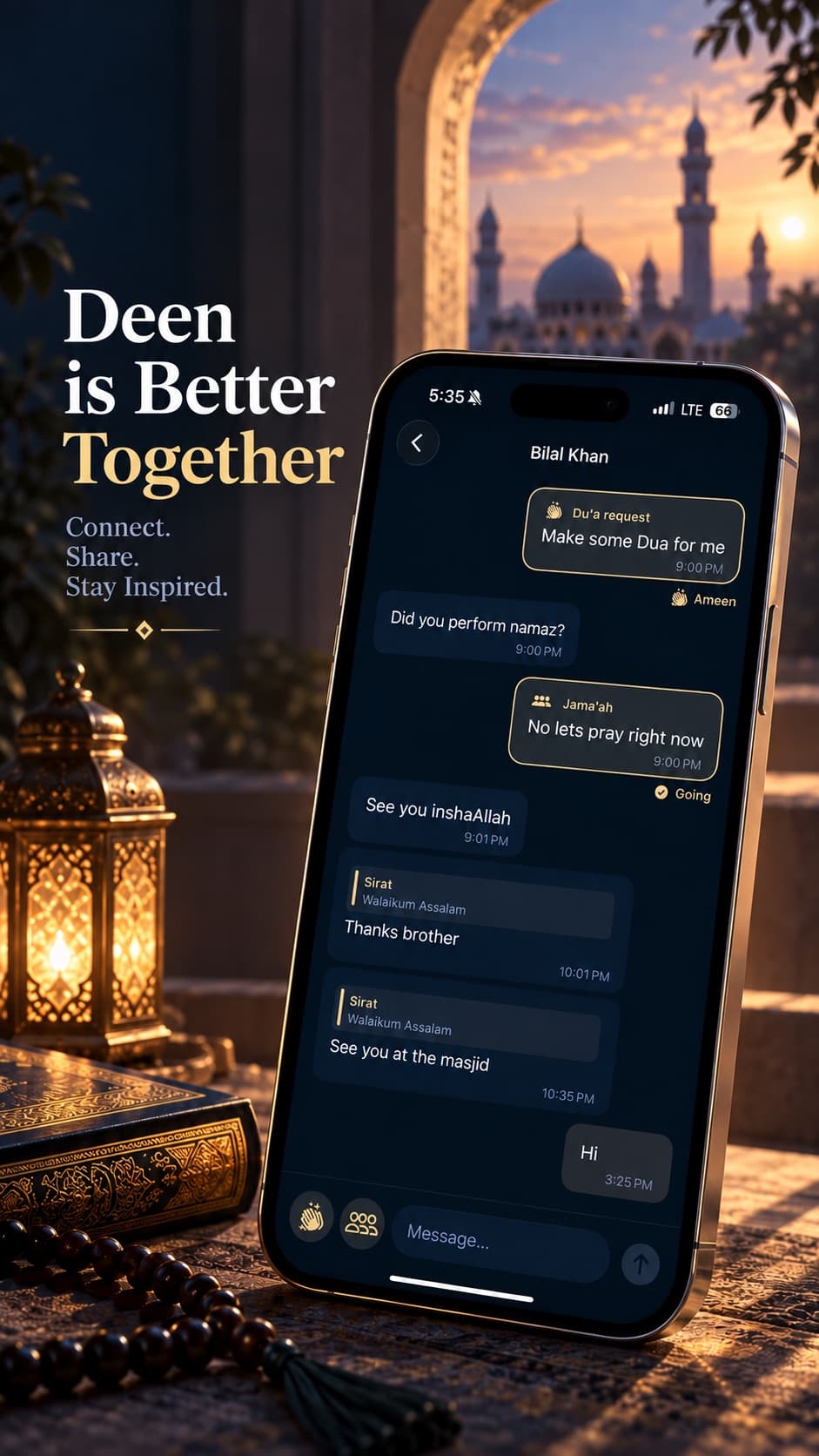 A Sirat circle conversation with du'ā requests and jama'ah invitations
